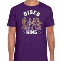 Disco verkleed t-shirt heren - jaren 80 feest outfit - disco king - paars