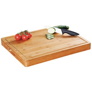 1x Rechthoekige dikke bamboe houten snijplanken/hakblokken 40 x 50 cm - Snijplanken