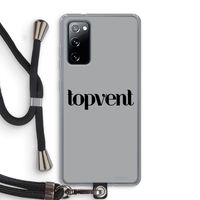 Topvent Grijs Zwart: Samsung Galaxy S20 FE / S20 FE 5G Transparant Hoesje met koord