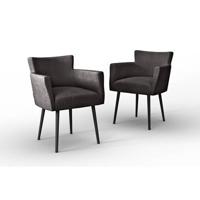 NADUVI Collection Set van 2 eetkamerstoelen Billie linnen