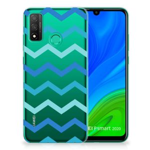 Huawei P Smart 2020 TPU bumper Zigzag Blauw