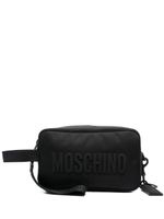 Moschino trousse de toilette à logo imprimé - Noir