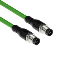ACT SC3861 Industriële Sensorkabel | M12A 8-Polig Male naar M12A 8-Pins Male | Ultraflex TPE kabel | Afgeschermd | IP67 | Groen | 3 meter