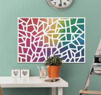 Mozaïek veelkleurige canvas schilderij