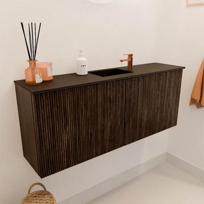 Toiletmeubel Mondiaz Joya | 100 cm | Meubelkleur Walnut | Faye wastafel Urban Midden | 1 kraangat Toiletmeubel Mondiaz Joya | 100 cm | Meubelkleur Walnut | Faye wastafel Urban Midden | 1 kraangat
