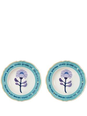Bitossi Home lot de deux assiettes Botanica en porcelaine - Bleu