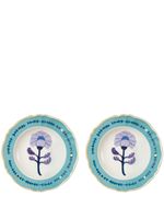 Bitossi Home lot de deux assiettes Botanica en porcelaine - Bleu