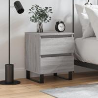 Nachtkastje 40x35x50 cm bewerkt hout grijs sonoma eikenkleurig