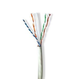 Nedis Netwerk Kabel Rol | CAT6a | Solid | U/UTP | Koper | 100.0 m | Binnenshuis | Rond | LSZH | Grijs | Gift Box - CCBG8535GY100S