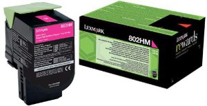 Lexmark Return Program toner 802, 3.000 pagina's, OEM 80C2HM0, magenta