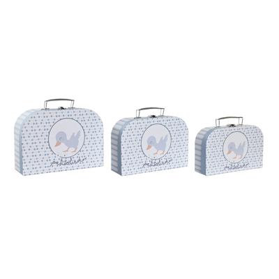 Set decoratieve dozen DKD Home Decor 28 x 9,5 x 20 cm Blauw Metaal Multicolour Karton