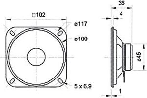 Visaton R 10 S - 4 Ohm 4 inch 10.16 cm Breedband-luidspreker 20 W 4 Ω Zwart