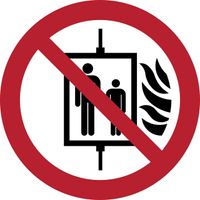 Pictogram Tarifold in geval van brand verboden om de lift te gebruiken ÃƒÂ¸200mm