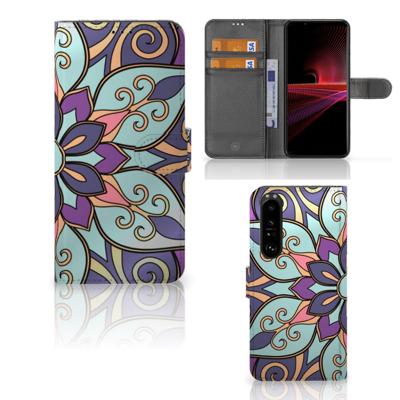 Sony Xperia 1 III Hoesje Purple Flower