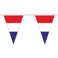 Nederland vlaggenlijn - 2x - 5 meter - 12 puntvlaggetjes - polyester - tweezijdig bedrukt