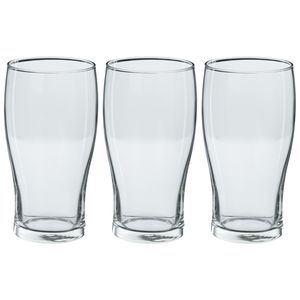 Set van 12x stuks grote bierglazen pint transparant 570 ml - 9 x 16 cm