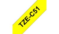 Brother Gloss Laminated Labelling Tape - 24mm, Black/Yellow - thumbnail