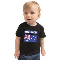 Australia t-shirt met vlag Australie zwart voor babys - thumbnail