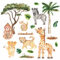 Muursticker - Safari Dieren