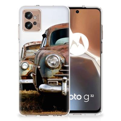 Motorola Moto G32 | Siliconen hoesje | met foto Vintage Auto