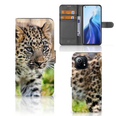 Xiaomi Mi 11 | Telefoonhoesje | Met pasjeshouder | Baby Luipaard