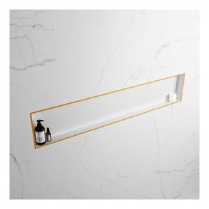 Wandnis Solid Surface Easy | In- en opbouw | 150x30x8 cm | 1 vak | Ocher/Talc