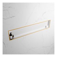 Wandnis Solid Surface Easy | In- en opbouw | 150x30x8 cm | 1 vak | Ocher/Talc