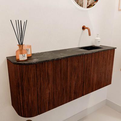Toiletmeubel Mondiaz Joya Dlux | 101.6 cm | Meubelkleur Ruby | Faye wastafel Lava Wasbak Rechts | Zonder kraangat(en)