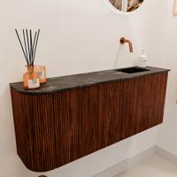 Toiletmeubel Mondiaz Joya Dlux | 101.6 cm | Meubelkleur Ruby | Faye wastafel Lava Wasbak Rechts | Zonder kraangat(en)