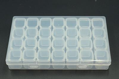 28 slots manicure tool opbergdoos stofdicht onafhankelijk compartiment mini Drill Box sieraden vak PP pil vak (transparant)