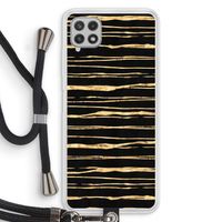 Gouden strepen: Samsung Galaxy A22 4G Transparant Hoesje met koord