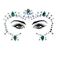3 PC'S voorhoofd groene Masquerade make-up acryl gezicht sticker stijl: YT-31