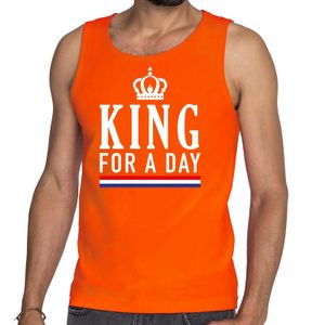 Oranje King for a day tanktop / mouwloos shirt voor he