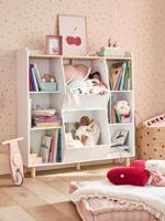 XL boekenkast mix boeken en speelgoed wit
