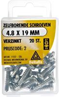 Zelfb.schroef 4,8x19mm verz 20st - Deltafix