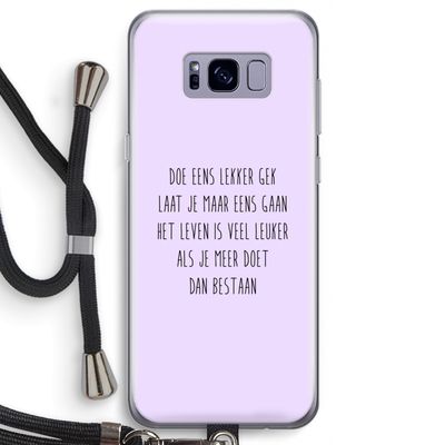 Gek: Samsung Galaxy S8 Transparant Hoesje met koord