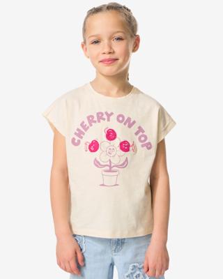 HEMA Kinder T-shirt kersen ecru (ecru)