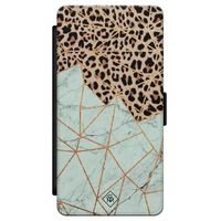 Samsung Galaxy S21 flipcase - Luipaard marmer mint