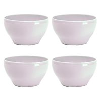 Kommetjes/schaaltjes - 4x - dessert/ontbijt - kunststof - D14 cm - roze