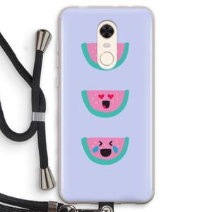 Smiley watermeloen: Xiaomi Redmi 5 Transparant Hoesje met koord
