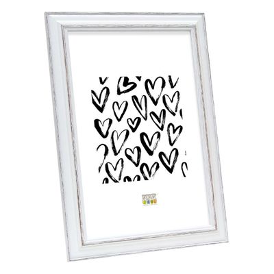 Deknudt Fotokader wit met bruinkleurig accent 18x24 S221H3