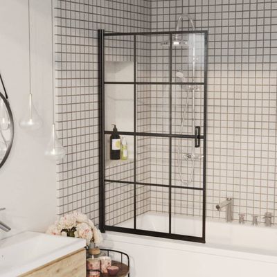 VidaXL Douchewand 80x140 cm esg zwart