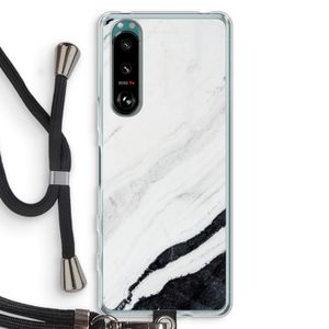 Elegante marmer: Sony Xperia 5 III Transparant Hoesje met koord