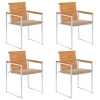 Tuinstoelen 4 st met kussens massief acaciahout