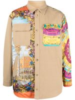 Moschino mix-print panelled overshirt - Tons neutres