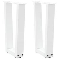 Eettafelpoten 2 st V-vormig 28x(42-43,3) cm staal wit