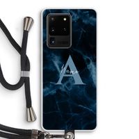Midnight Marble: Samsung Galaxy S20 Ultra Transparant Hoesje met koord