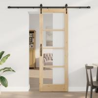 Schuifdeur ORKDAL Bruin 73.5 x 211 cm Hout en metaal