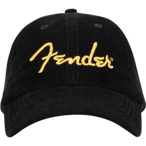 Fender Gold Spaghetti Logo Corduroy Baseball Hat Black