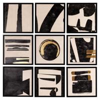 Muurkunst Gabri set van 9 (Zwart/wit)